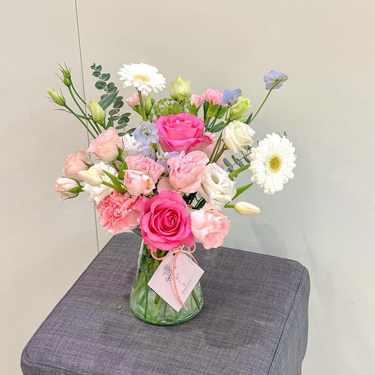 (April 19 4PM) Event - Fresh Flower Spring Vase Arrangement (Deposit $35) $65