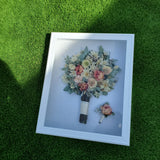 Preserved Fresh Flower Wedding Bouquet in Frame