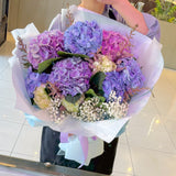 Fresh Hydrangea Mixed Round Bouquet - Aromatears flower Hydrangea Round