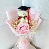 Graduation Single Soap Rose Bouquet (Included Grad Bear) - Aromatears flower Uncategorized