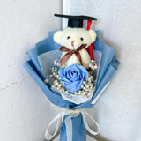 Graduation Single Soap Rose Bouquet (Included Grad Bear) - Aromatears flower Uncategorized
