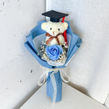 Graduation Single Soap Rose Bouquet (Included Grad Bear) - Aromatears flower Uncategorized