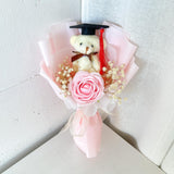 Graduation Single Soap Rose Bouquet (Included Grad Bear) - Aromatears flower Uncategorized