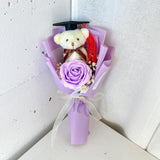Graduation Single Soap Rose Bouquet (Included Grad Bear) - Aromatears flower Uncategorized