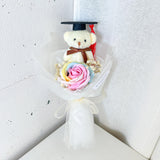 Graduation Single Soap Rose Bouquet (Included Grad Bear) - Aromatears flower Uncategorized