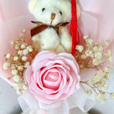 Graduation Single Soap Rose Bouquet (Included Grad Bear) - Aromatears flower Uncategorized