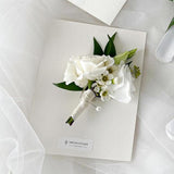 Green & White - Fresh Flower Boutonniere - Aromatears flower Custom