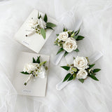 Green & White - Fresh Flower Corsage - Aromatears flower Custom