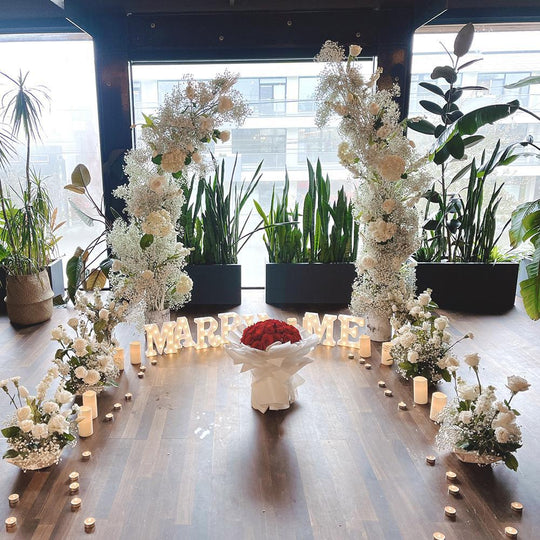 Luxury Proposal Flowers Arrangement (Rental Deposit included $100)