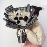 Midnight Lovers Black Preserved Rose Bouquet - Aromatears flower Preserved Roses