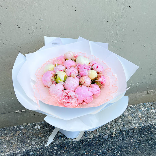 Mixed Peony Fresh Round Bouquet