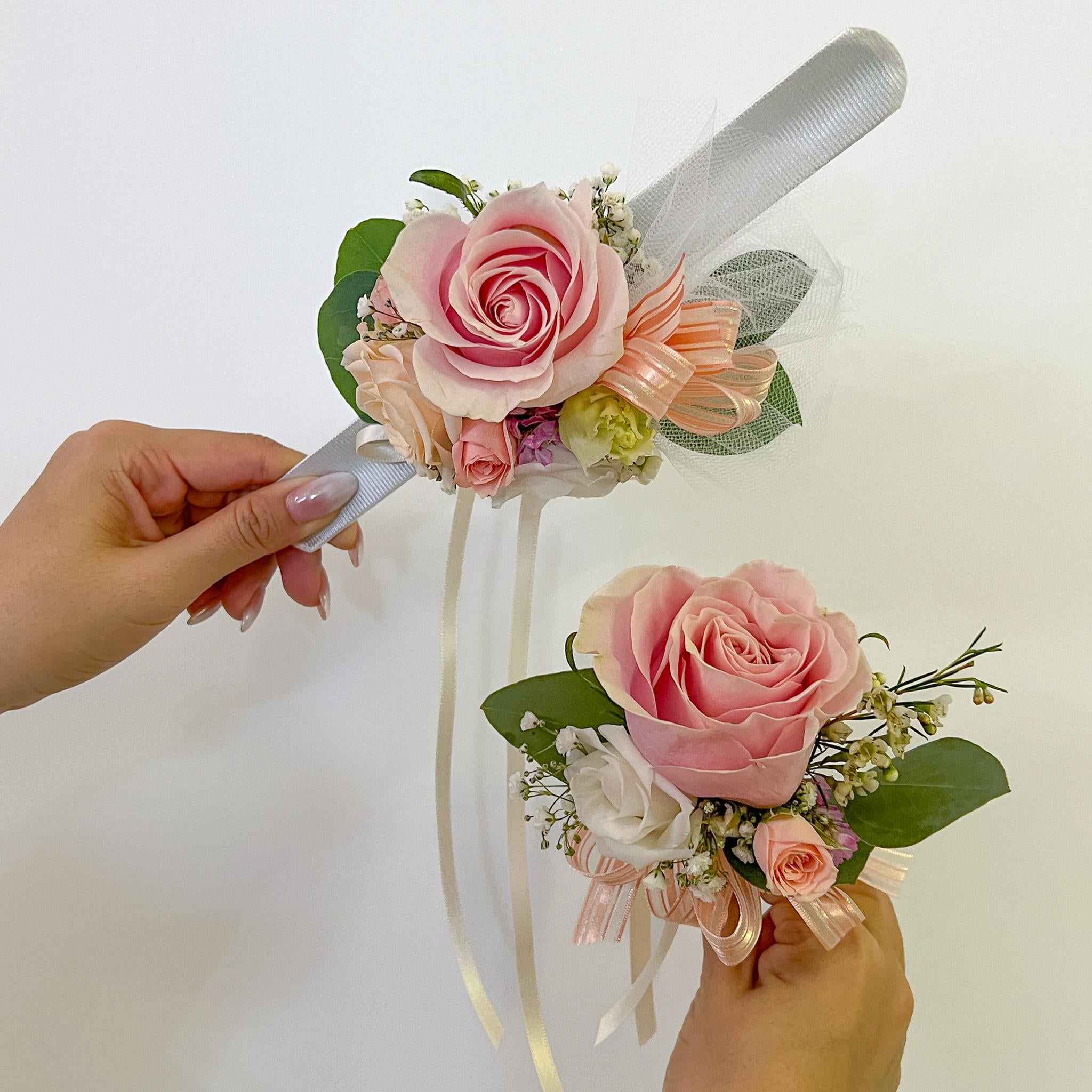 Pink - Fresh Flower Prom Set - Aromatears flower Custom
