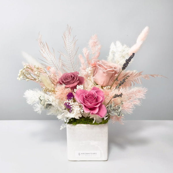 Preserved Flowers Centerpiece - Aromatears flowerCenterpiece & Vase
