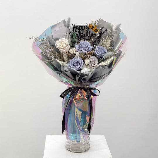 (Limited) Blue Gray - Graduation Special Preserved Flower Bouquet