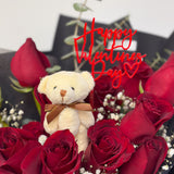 Romantic 12 Fresh Roses Bouquet - Aromatears flower Fresh Roses