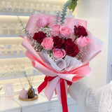 Romantic 12 Fresh Roses Bouquet - Aromatears flower Fresh Roses