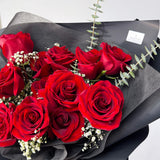 Romantic 12 Fresh Roses Bouquet - Aromatears flower Fresh Roses