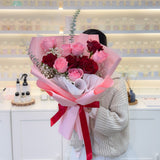 Romantic 12 Fresh Roses Bouquet - Aromatears flower Fresh Roses