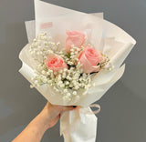 Romantic 3 Fresh Rose Bouquet - Aromatears flower Rose