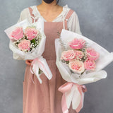 Romantic 3 Fresh Rose Bouquet - Aromatears flower Rose