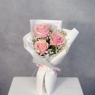 Romantic 3 Fresh Rose Bouquet - Aromatears flower Rose