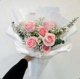 Romantic 6 Fresh Roses Bouquet - Aromatears flower Fresh Roses
