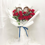 Wooden Frame Sweetheart Fresh Rose Bouquet - Aromatears flower Custom