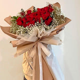 Grande Luxury Fresh Rose Bouquet (Giant) - 33 Red Roses