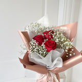 red bloom box, flower design, red roses, decorations